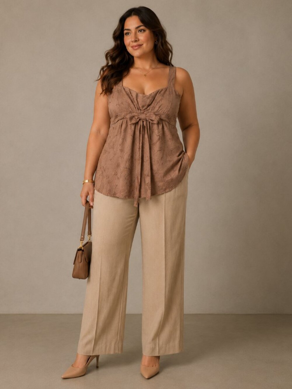 Limited L women’s tank blouse with front bow